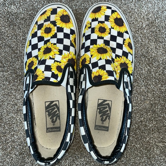 Vans Shoes - Custom Sunflower Vans, Barely Worn